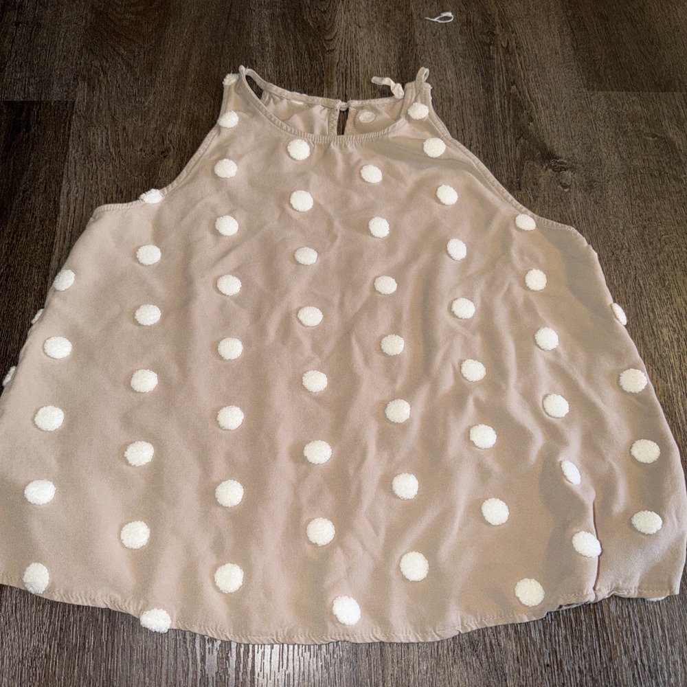 Altar'd State Tank Top Large Polka Dot Swiss Dot High Neck
